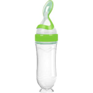 Arrival Bpa Free 2 in 1 Silicone Kids Squeeze Feeding Spoon Infant Rice Cereal Bottle 90 ml